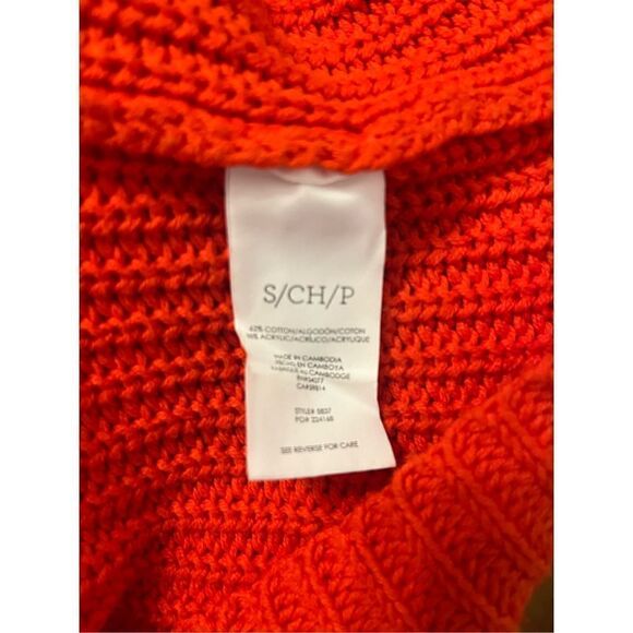 CAbi Ruby Red Slouchy Knit Pullover Short Sleeve V-Neck Sweater‎ - Picture 6 of 6